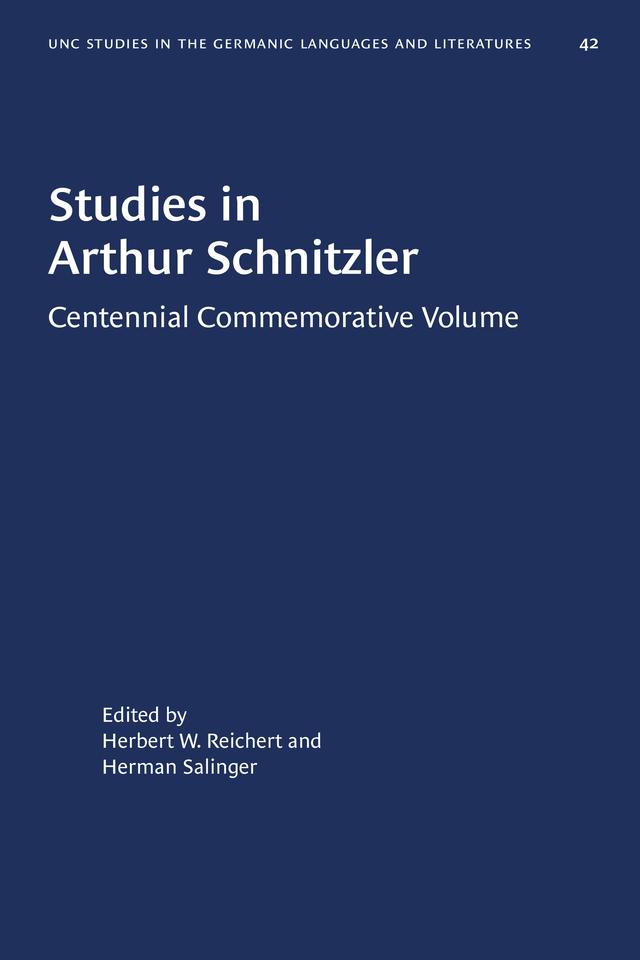 Studies in Arthur Schnitzler by Herbert W. Reichert, Herman Salinger