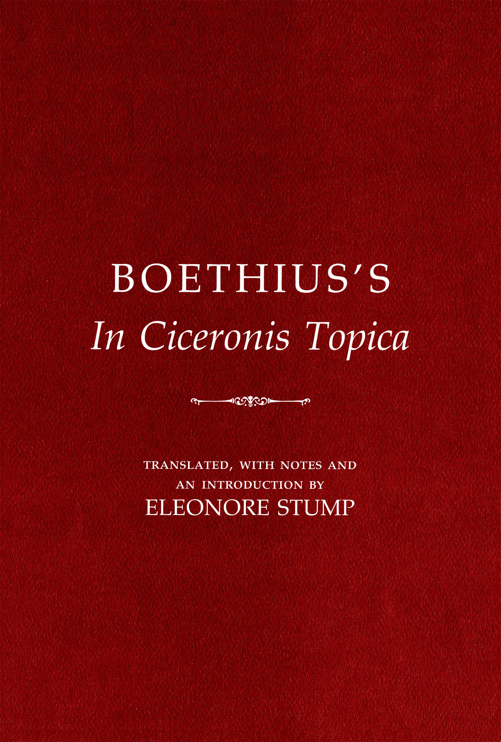 Boethius's "In Ciceronis Topica"