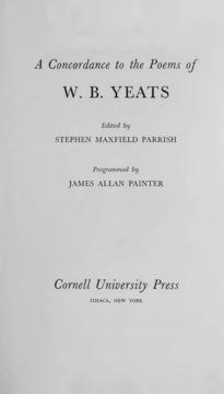 A Concordance to the Poems of W.B. Yeats