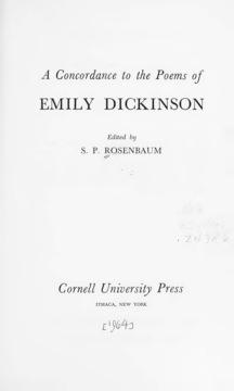 A Concordance to the Poems of Emily Dickinson