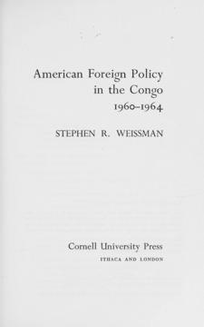 American Foreign Policy in the Congo 1960-1964