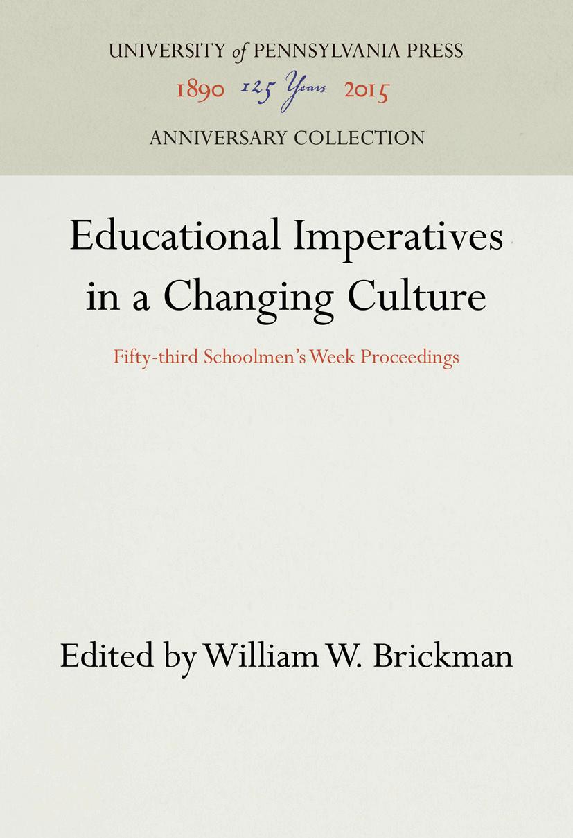 Educational Imperatives in a Changing Culture
