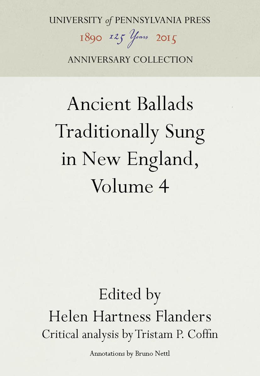 Ancient Ballads Traditionally Sung in New England, Volume 4