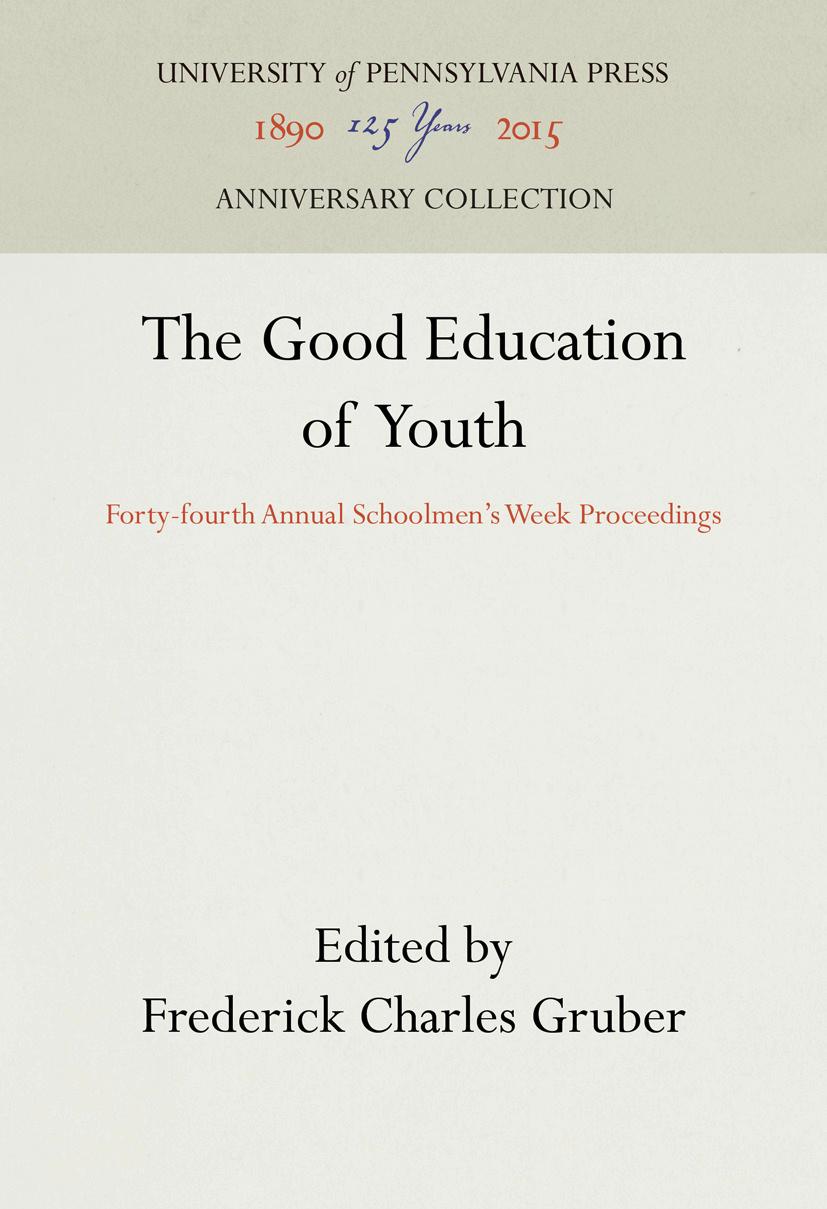 The Good Education of Youth