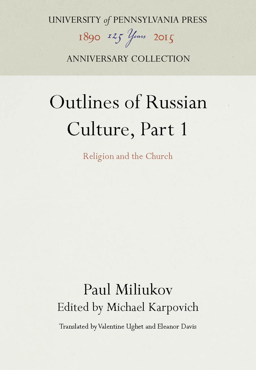 Outlines of Russian Culture, Part 1