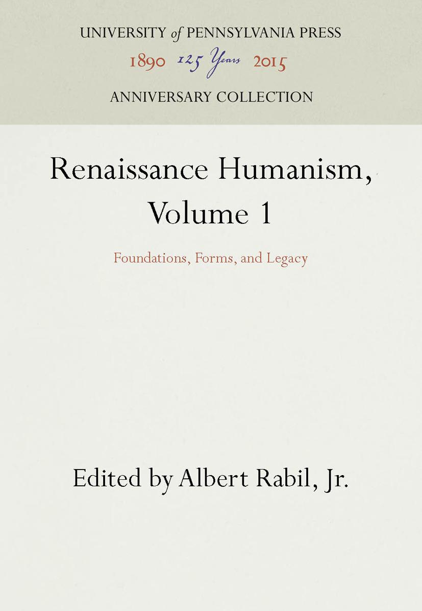 Renaissance Humanism, Volume 1