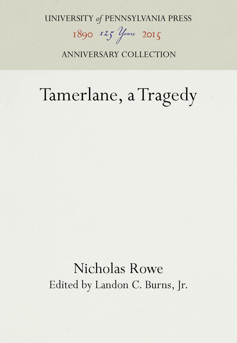 Tamerlane, a Tragedy