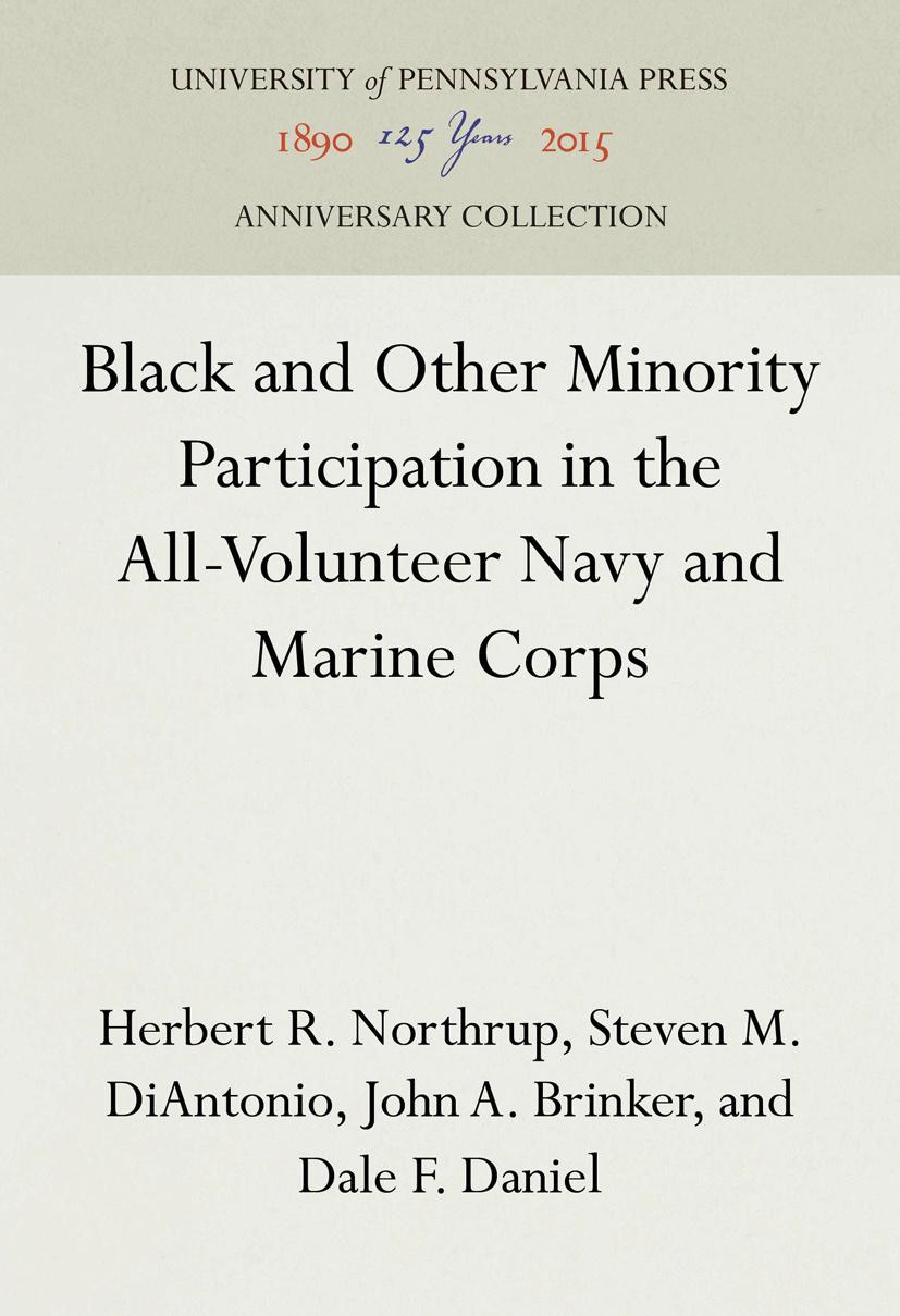Black and Other Minority Participation in the All-Volunteer Navy and Marine Corps