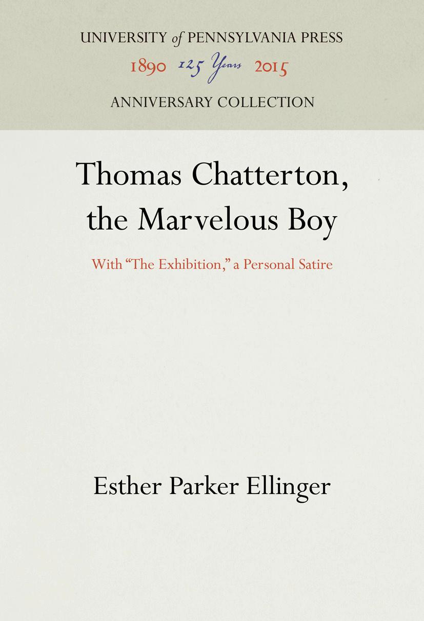 Thomas Chatterton, the Marvelous Boy