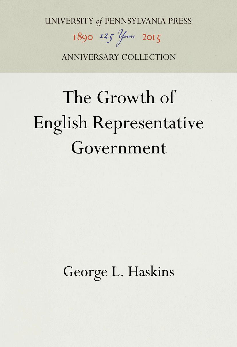 The Growth of English Representative Government