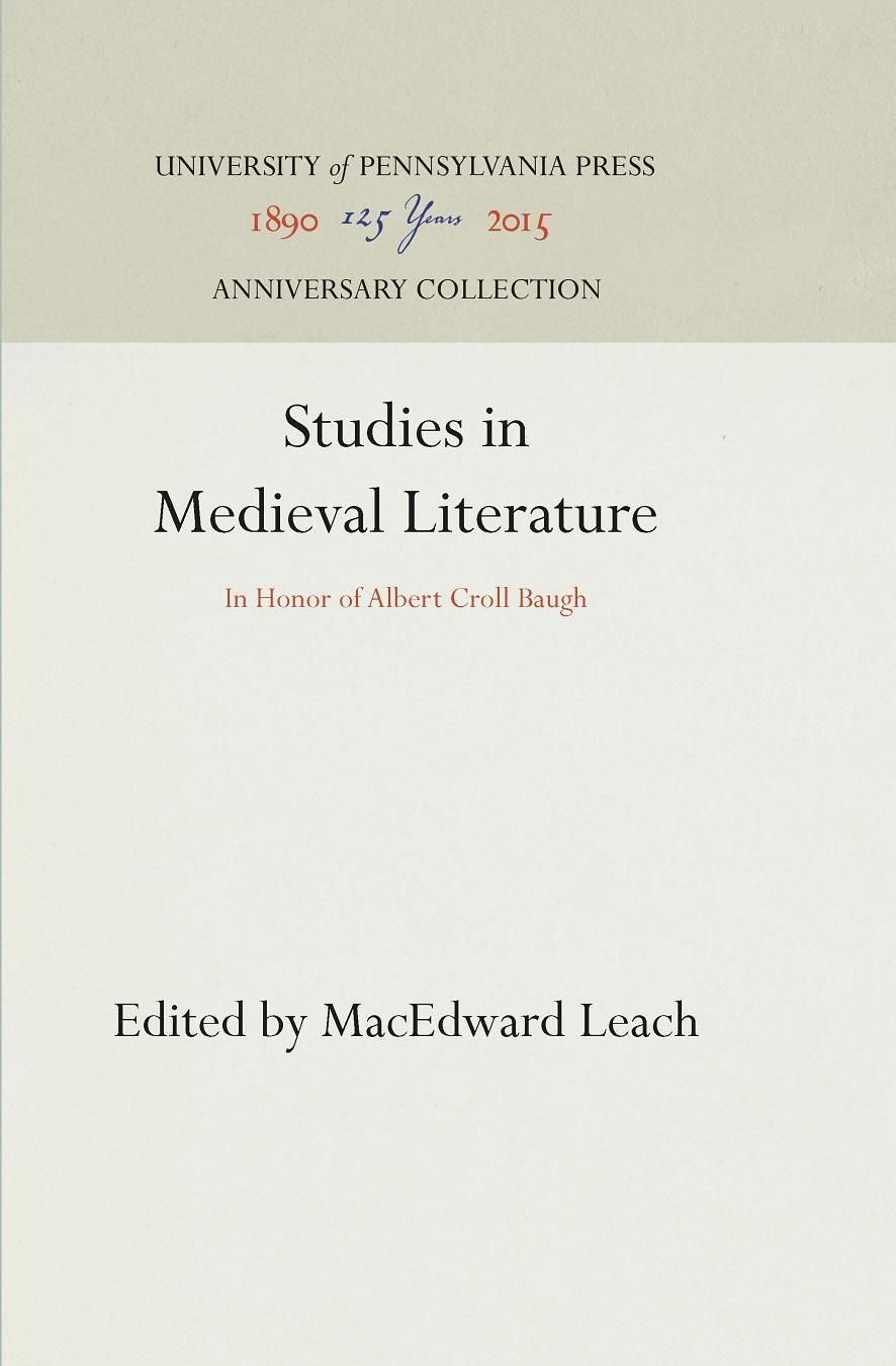 Studies in Medieval Literature