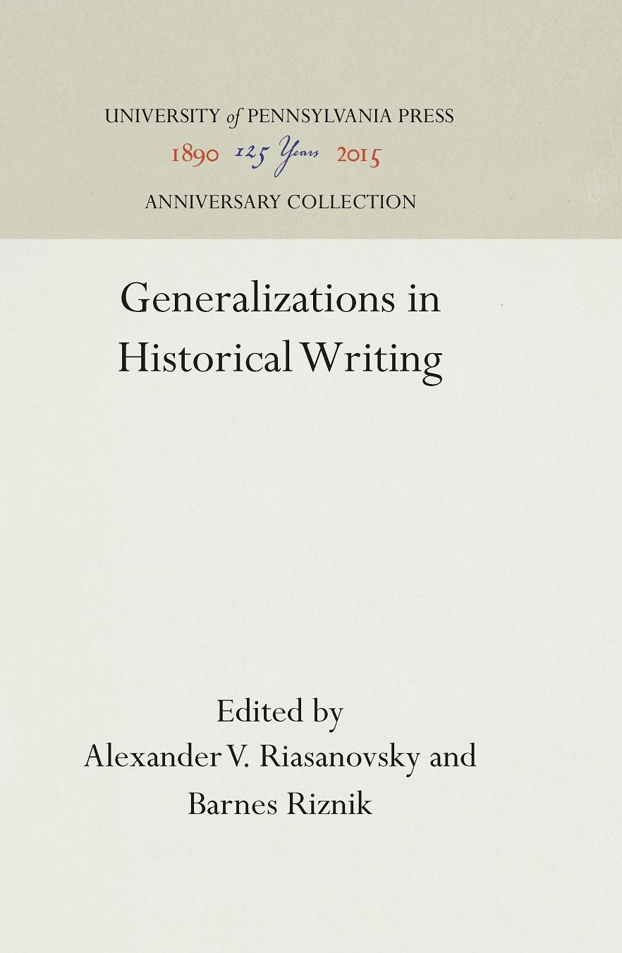 Generalizations in Historical Writing
