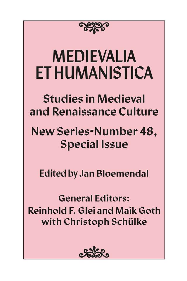 Medievalia et Humanistica, No. 48 by Christoph Schülke, Jan Bloemendal, Maik  Goth, Reinhold F. Glei