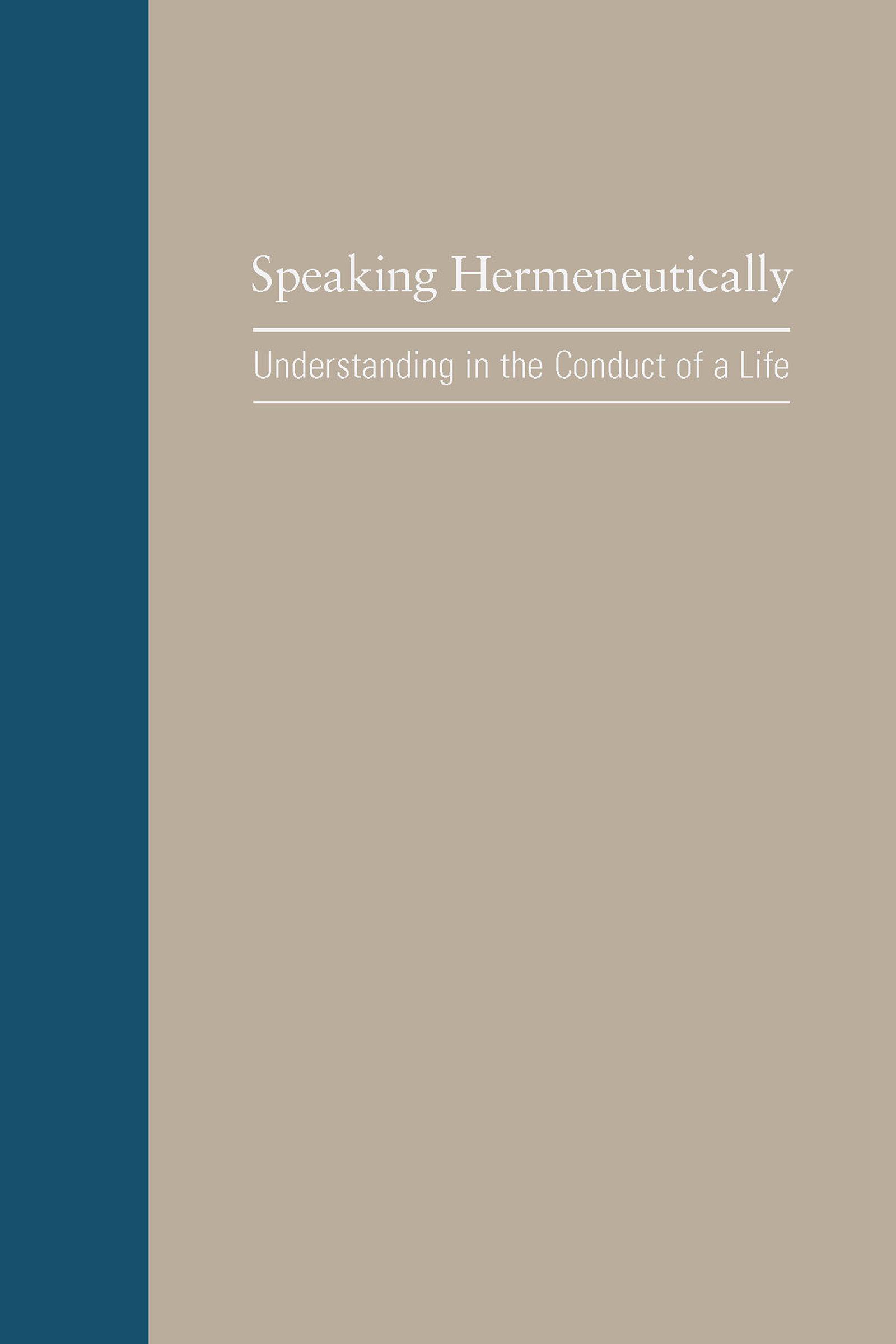 Speaking Hermeneutically