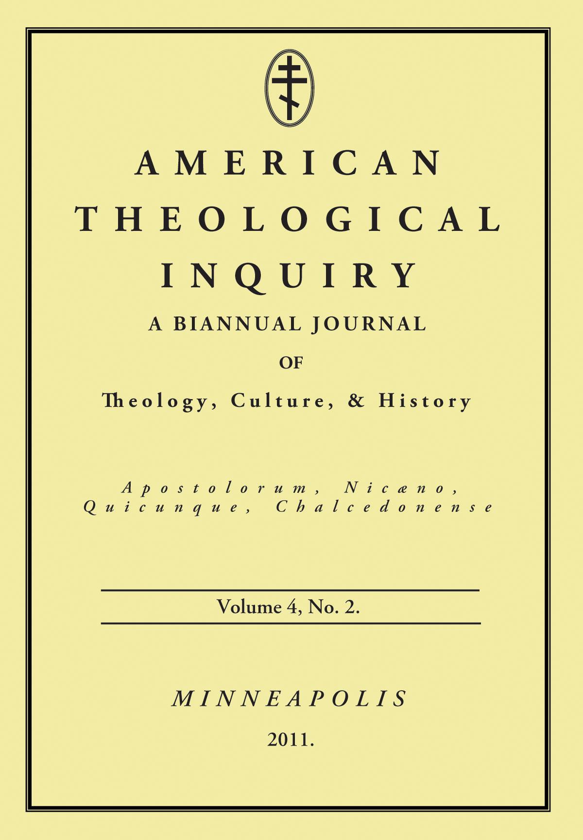 American Theological Inquiry, Volume Four, Issue Two