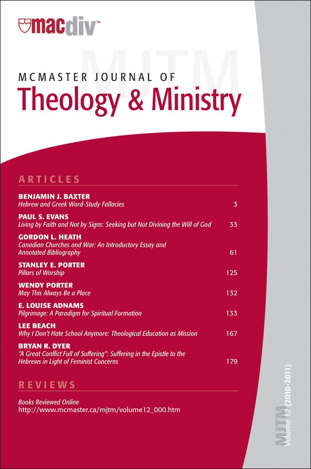 McMaster Journal of Theology and Ministry: Volume 12 by Hughson T. Ong