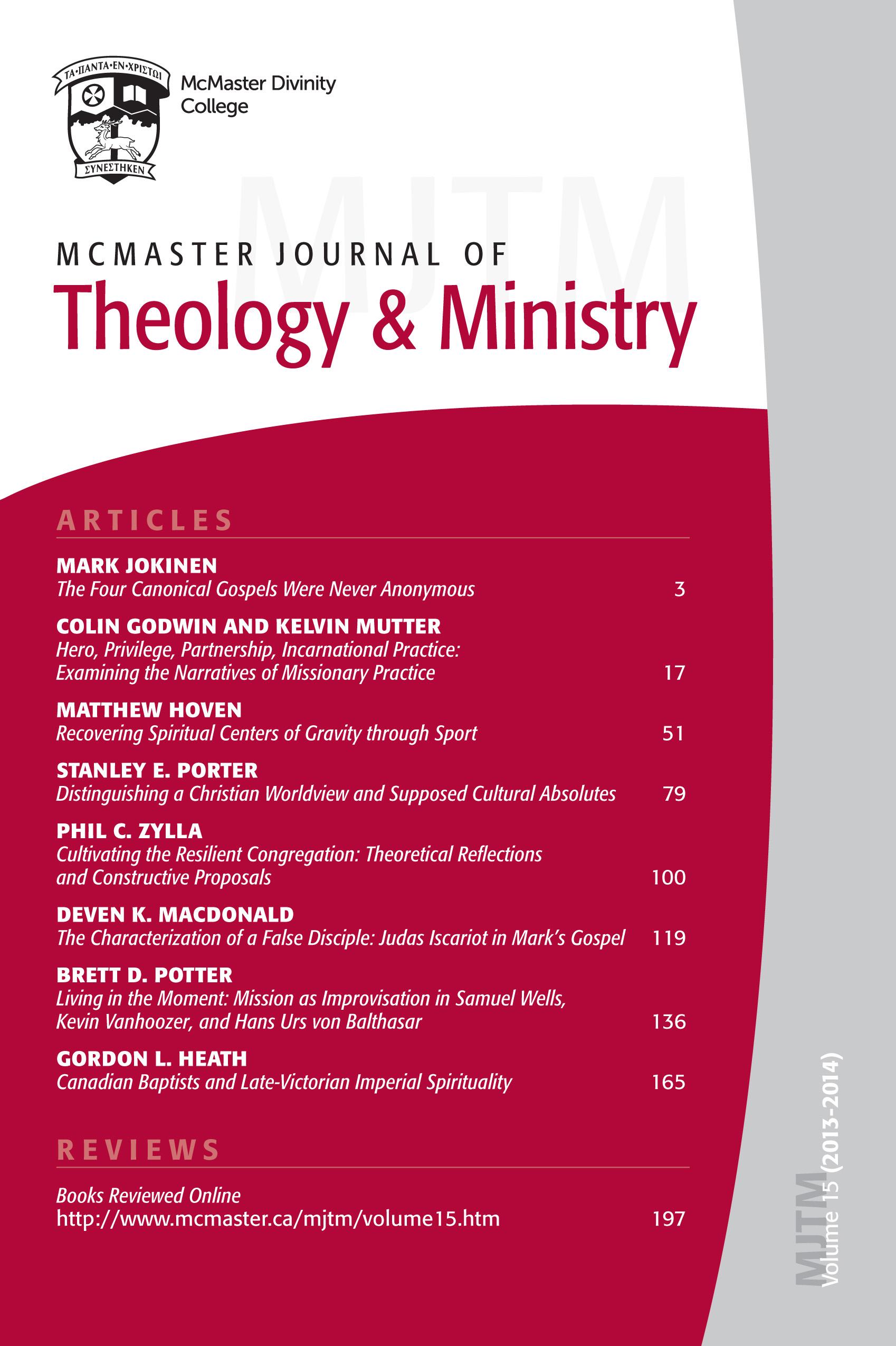 McMaster Journal of Theology and Ministry: Volume 15, 2013–2014