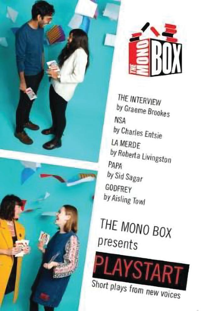 The Mono Box presents Playstart by Aisling Towl, Charles Entsie, Graeme Brookes, Roberta Livingston, Sid Sagar, The Mono Box Ltd