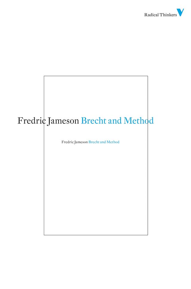 Brecht and Method by Fredric Jameson