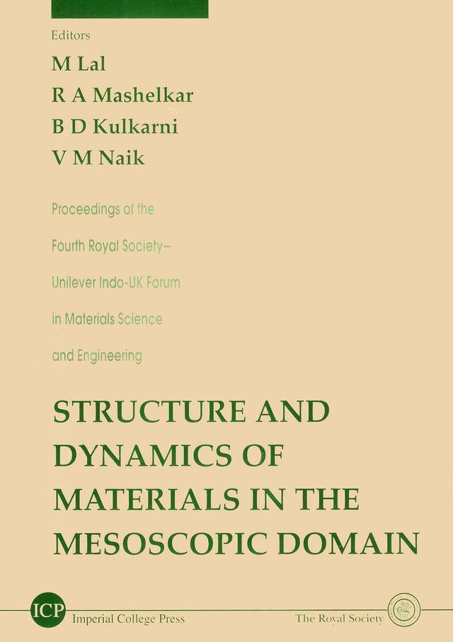 STRUC & DYNAMICS OF MATERIALS IN THE,... by Kulkarni B D, Lal Moti, Mashelkar Ragunath A