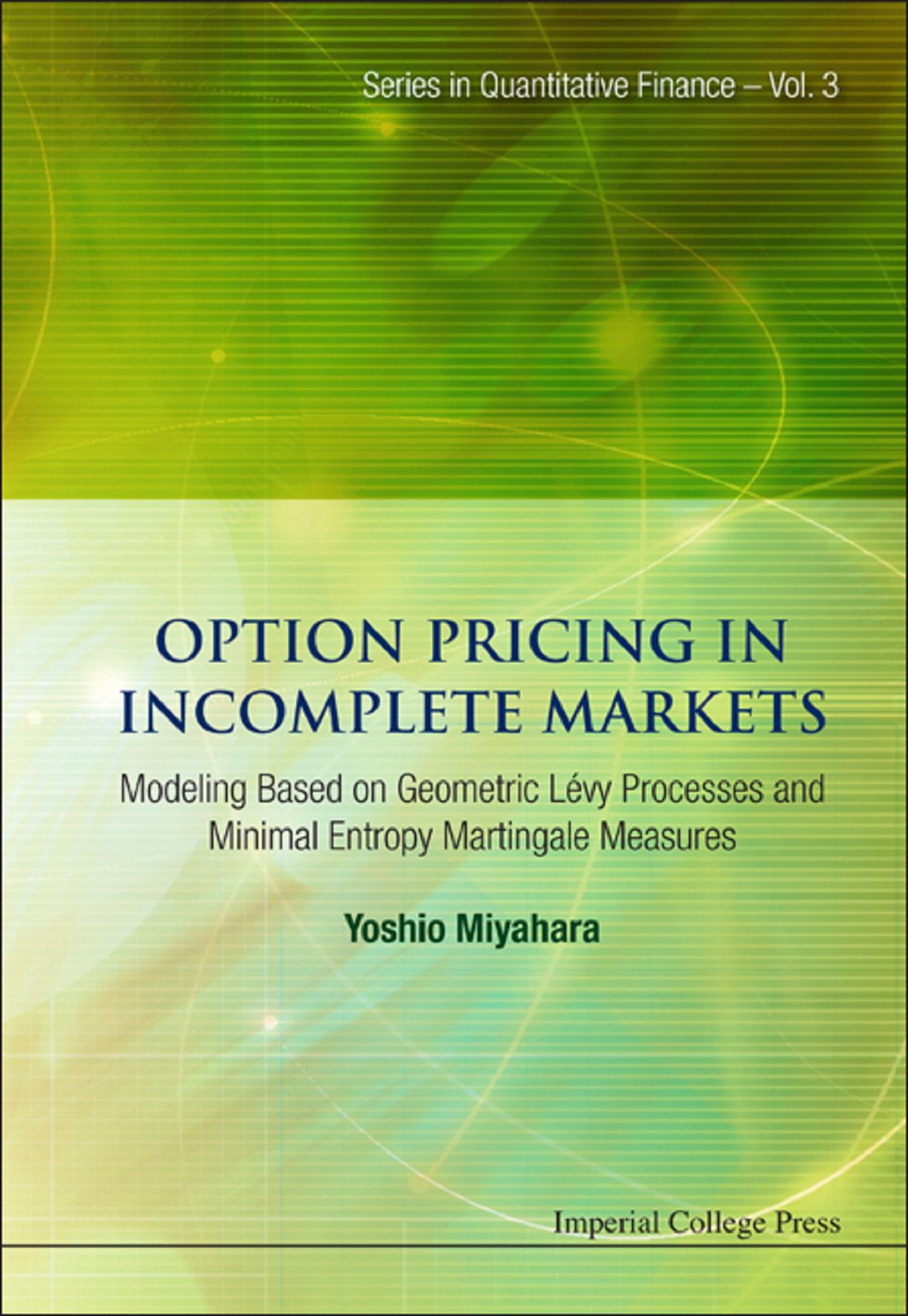 OPTION PRICING IN INCOMPLETE MARKETS(V3)