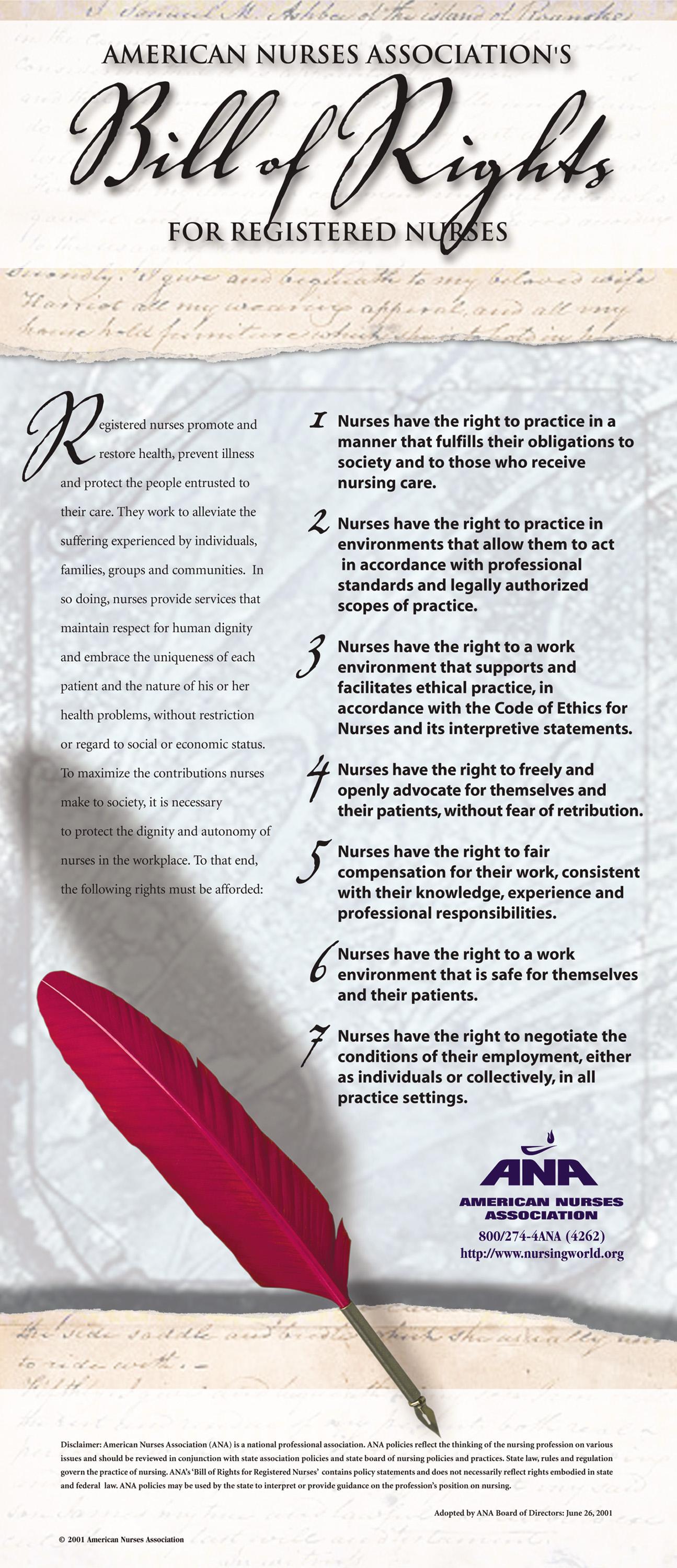 ANA's Bill of Rights for Nurses