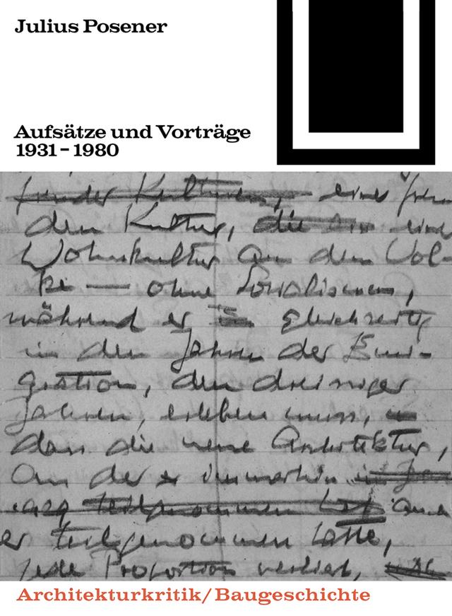 Aufsätze und Vorträge 1931-1980 by Julius Posener