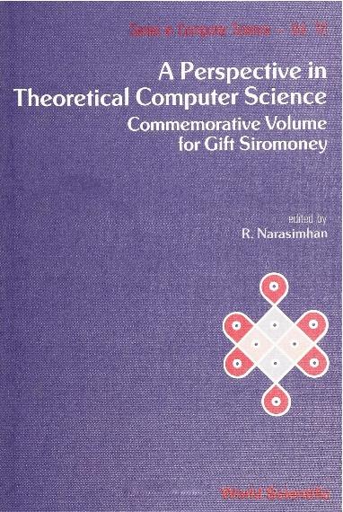 PERSPECTIVES IN THEOR.COMPUTER SCI (V16) by Narasimhan R