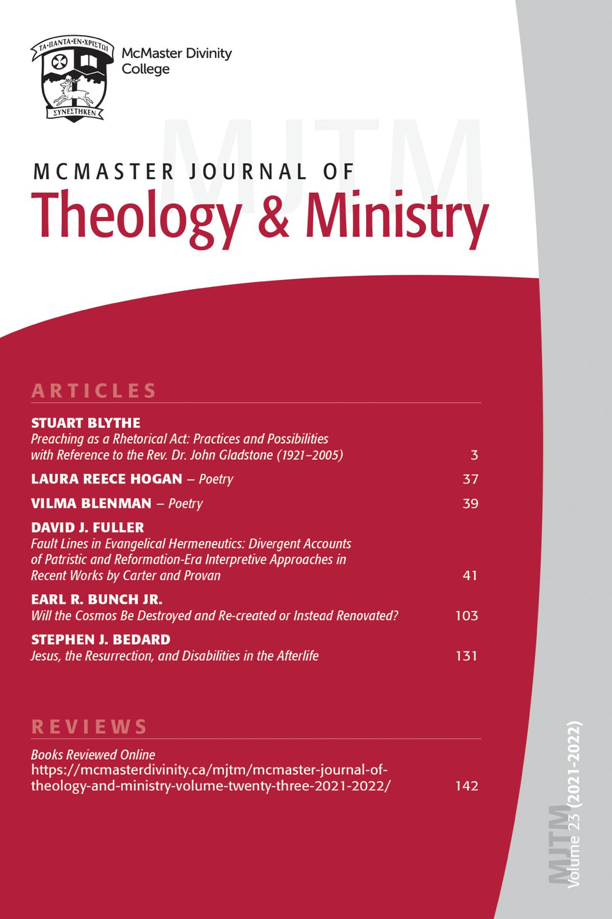 McMaster Journal of Theology and Ministry: Volume 23, 2021–2022